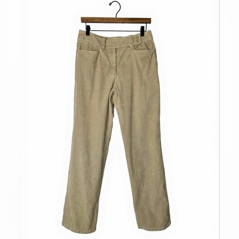 Talbots Women's Straight Leg Corduroy Pants - Beige Cozy Warm Softgirl